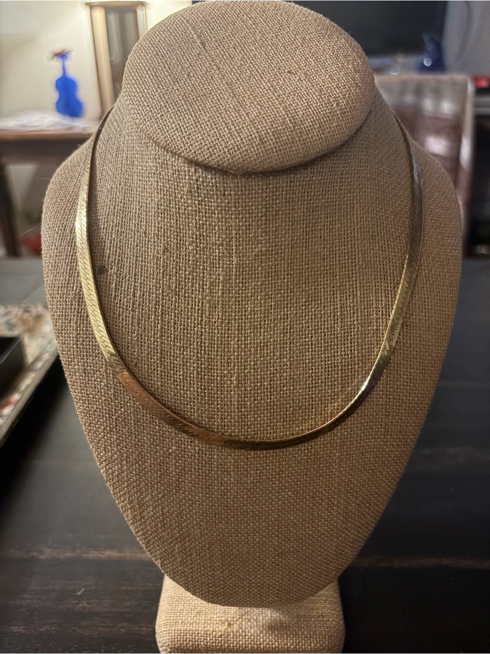 Gold Herringbone Necklace